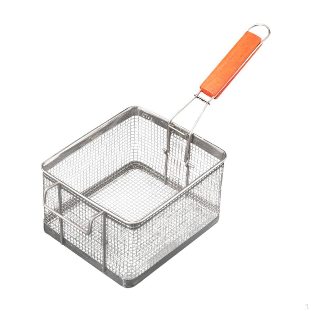 Коммерческая корзина для фритюра из нержавеющей стали, сетка для жарки и сервировки для гриля