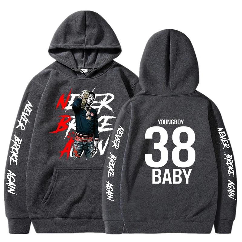 Never Broke Again Hoodie Men's Fashion YoungBoy Graphic Print Sweatshirt Women's Cool Casual Harajuku Sportswear Hooded Pullover