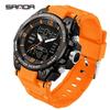 SANDA SD6252 Top Luxury Watches Men Military Army Mens Watch Waterproof Sport Wristwatch Dual Display Watch