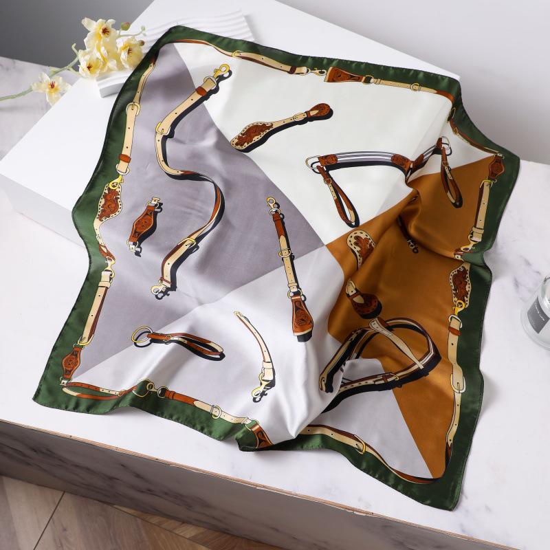 Шелковый женский квадратный шарф - Китайский стиль платок на голову для весны, лета, осени - Защита шеи и согревающий - Элегантный тонкий стиль для мамы