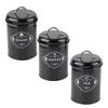 3Pcs Black Sealed Jar Set Home Kitchen Storage Organizer Sealed Cans Box Baking Supplies