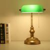 Classical Table Lamp Simple Design LED Green Glass Pull Switch Desk Light Decor for Home Living Bedroom Bedside