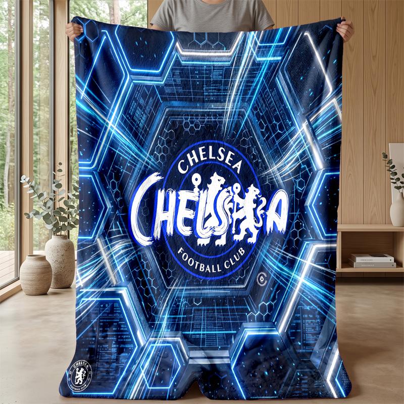 Chelsea FC Theme blanket Soft Flannel Blanket Plush Throw Blanket Cozy Sofa Bed Blanket for Home Decor