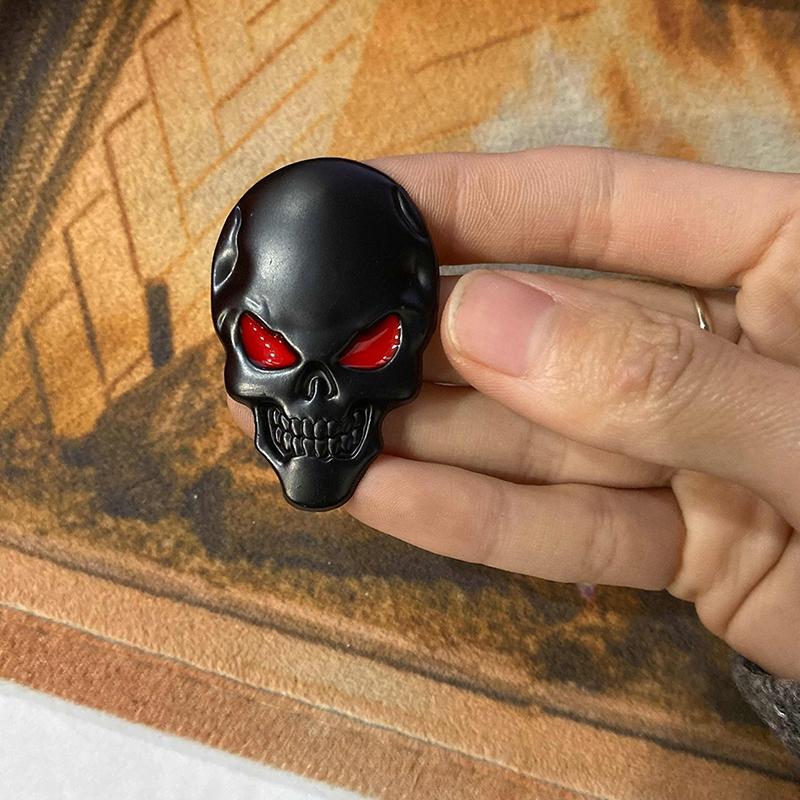 Naklejka Czaszka 3D Emblemat Na Motocykl Auto Czarna