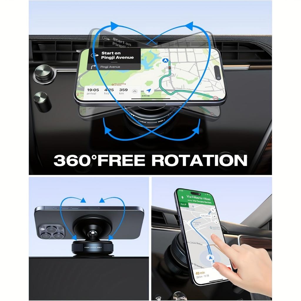 360 ° Adjustable Vacuum Magnetic Phone Holder, Suitable for Cars/gyms/mirrors/smooth Surfaces Without Holding Suction Cup Phone Holder