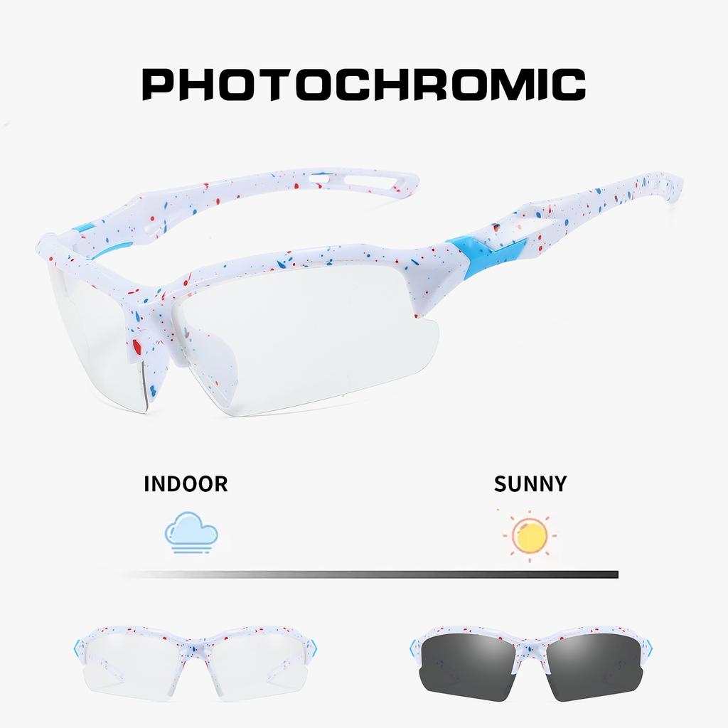 UV400 Safety Goggles Photochromic Cycling Glasses Men Women Outdoor Sport Eyeglasses Bike Sunglasses Bicycle Eyewear