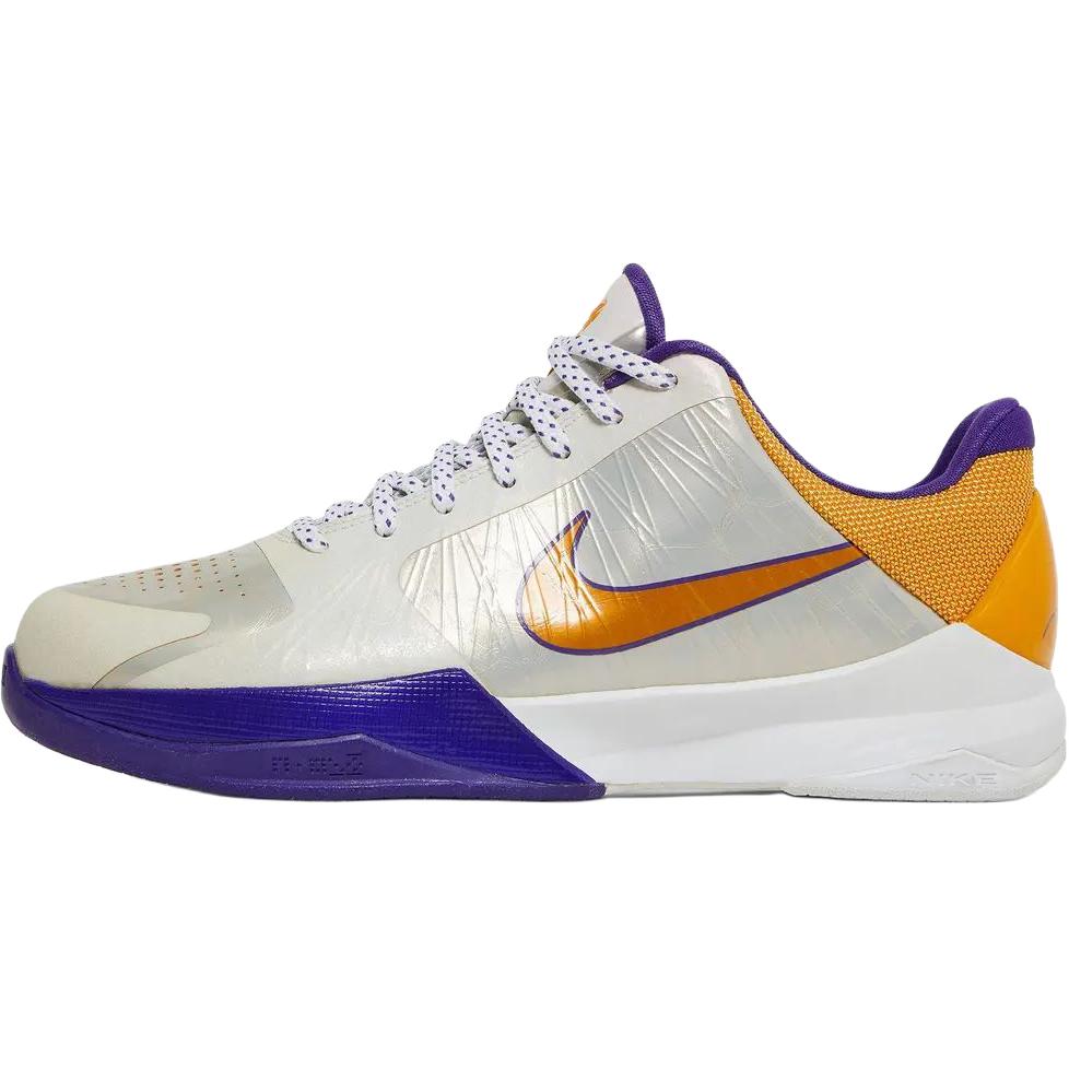 Nike Детские баскетбольные кроссовки Zoom Kobe 5 Low White Purple Yellow 386647-100