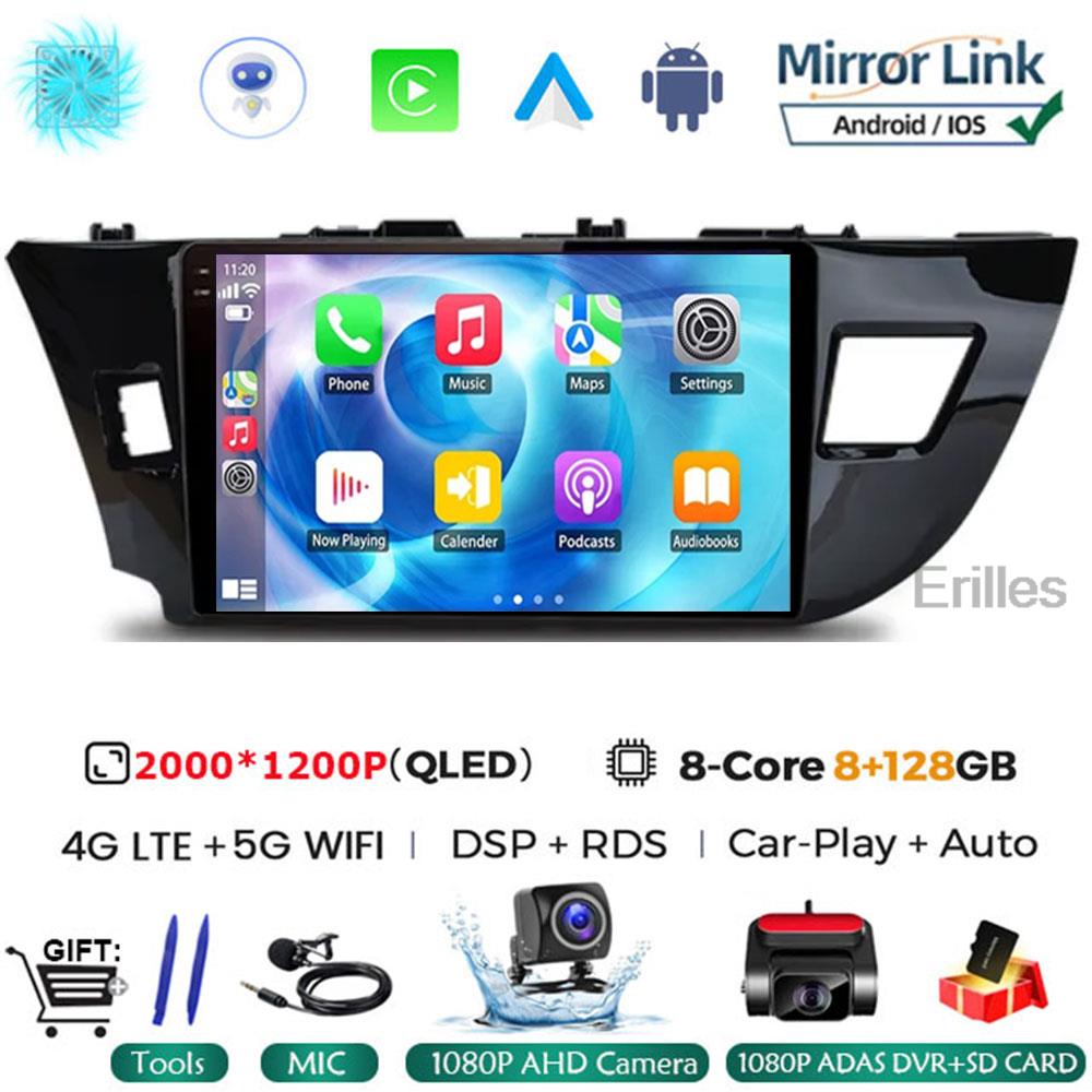 Android 14 2 Din автомобильный радиоприемник для Toyota Corolla Ralink 2014 - 2016 Мультимедийный видеоплеер Навигация MP5 Стерео Carplay Головное устройство