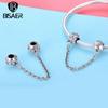 Bisaer Alloy Safety Chain Stopper Charm  Bead Fit Original Bracelet Jewelry