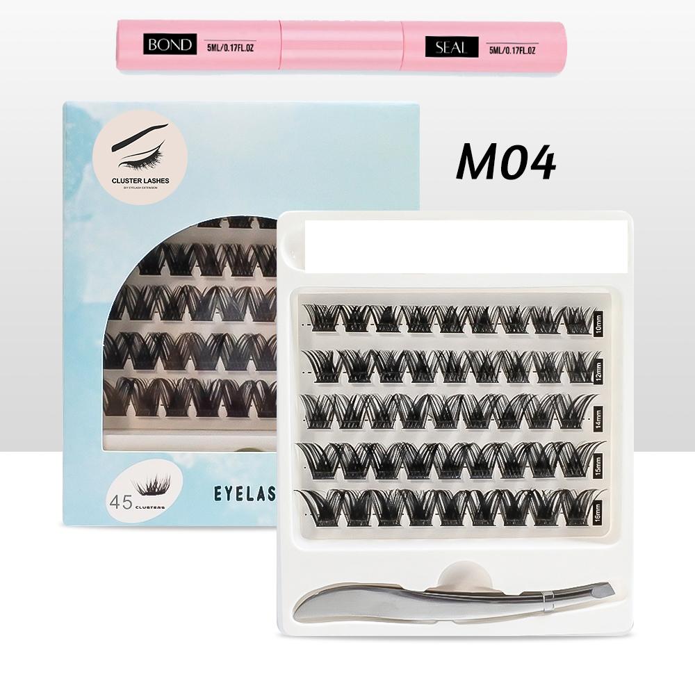 3-Fold Cluster Lash Kit 830Pcs Individual Lashes 30D-100D Wispy Thick Natural DIY Eyelash Extensions Glue Remover Tweezer Set