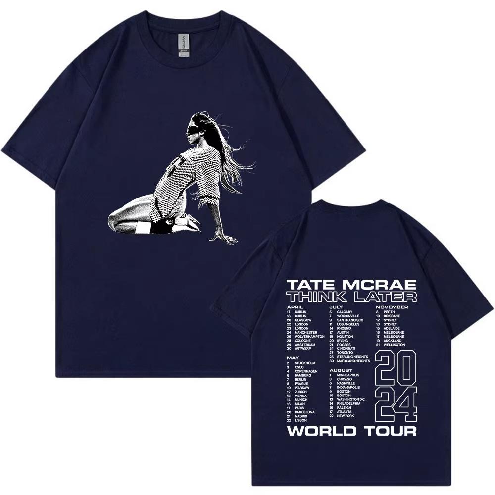 Тейт МакРэй The Think Later World Tour Футболка Мужская Женская Мода Винтажные Футболки Короткий Рукав Оверсайз Футболки
