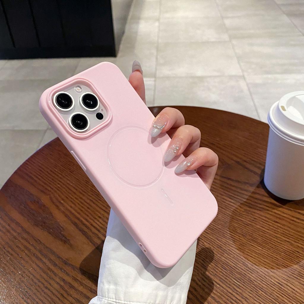 Подходит для iPhone17 ProMax Тонкое кольцо Магнитная адсорбция Чехол для телефона Матовый Apple 16 Силиконовый Противоударный 15 Защитный чехол