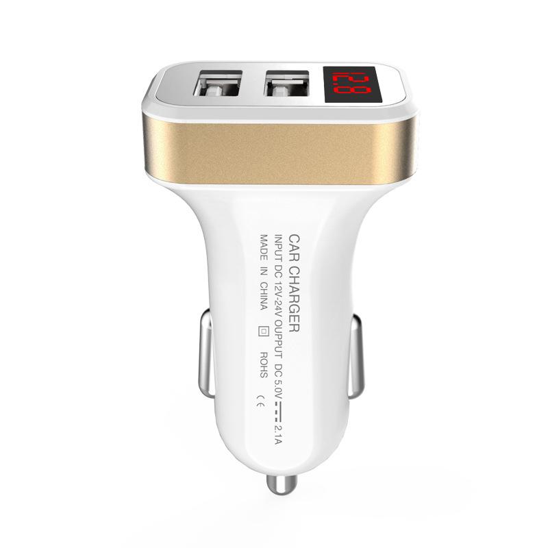Автомобильное зарядное устройство USB 5 В со светодиодным экраном Smart Auto для Iphone 7 Samsung Xiaomi Автомобильные зарядные устройства для мобильных телефонов Автомобильное зарядное устройство Адаптер для зарядки