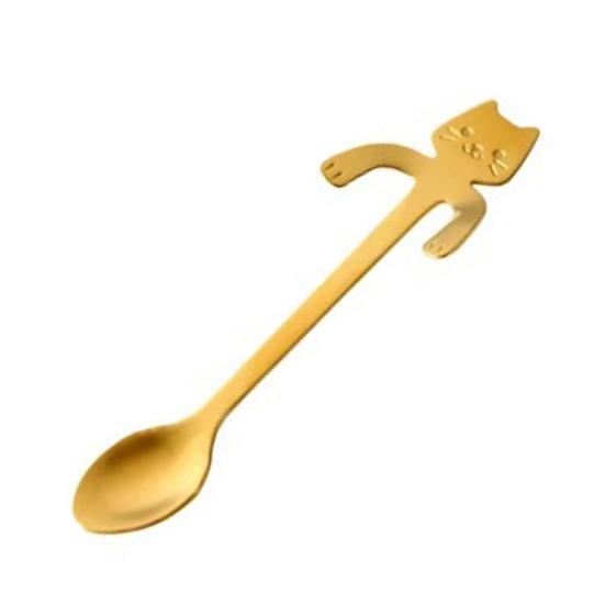 Ложка для кофе в форме кошки, чайная ложка из нержавеющей стали, подвесная чашка, чайная ложка для смешивания напитков, милая ложка для молочного коктейля в форме кошки, подарок любителю кофе