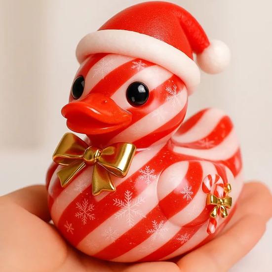 1/3Pcs Duck Ornament Handmade Texture Festive Christmas Decoration with Gift Bowknot Crutch Decor Xmas Duck Statue