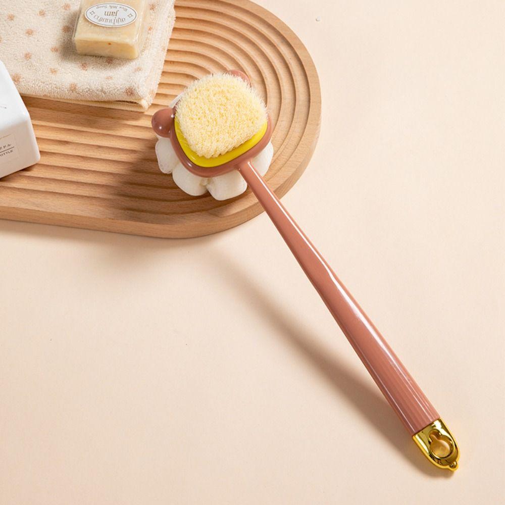 2 In 1 Shower Brush Long Handle Body Exfoliating Brush Creative Rubbing Back Artifact