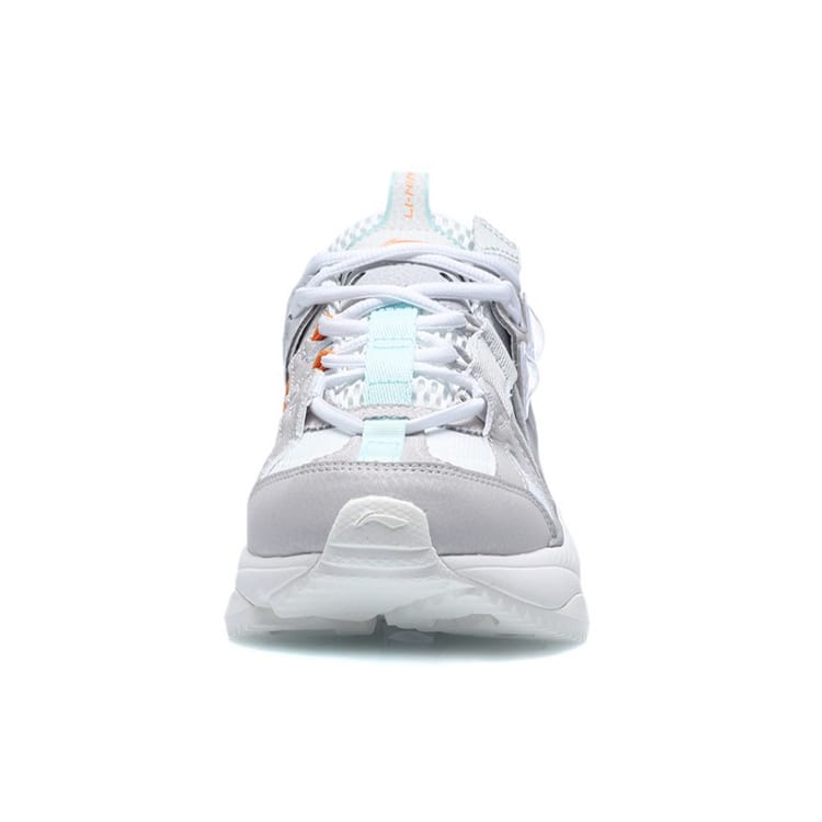 Li Ning Nebula M1 Текстиль, Синтетическая кожа Амортизация Низкие Спортивные Повседневные Кроссовки Женские Белый Серый AGCQ244-1