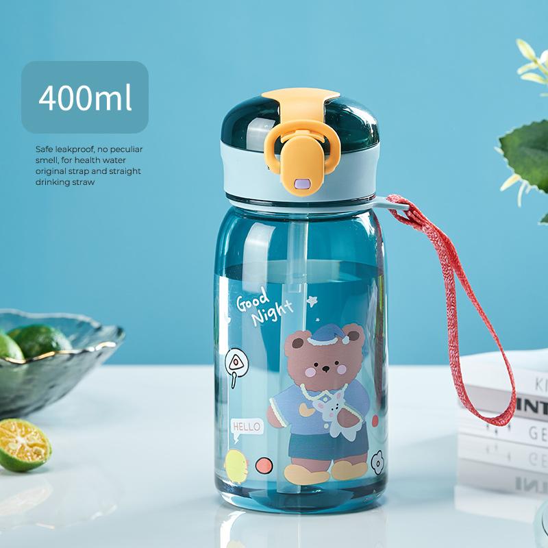 Kids Water Sippy Cup with Straw Cartoon Leakproof Water Bottles Outdoor Portable Drink Bottle Children's Lovely Cup