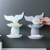 New Double-layer Soap Box  Bathroom Tray Dish Plate Wall Shelf Free Punch Shower Soap Plastic  Double Drain Goldfish Shape Box