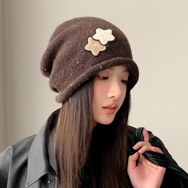Womens Winter Warm Fuzzy Knit Slouchy Beanie Retro Face Slimming Cold Weather Hat