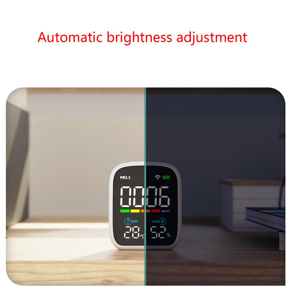 Portable Air Quality Monitor Temperature Humidity Sensor Tester PM2.5 Meter Built-in Lithium-battery for Office Home