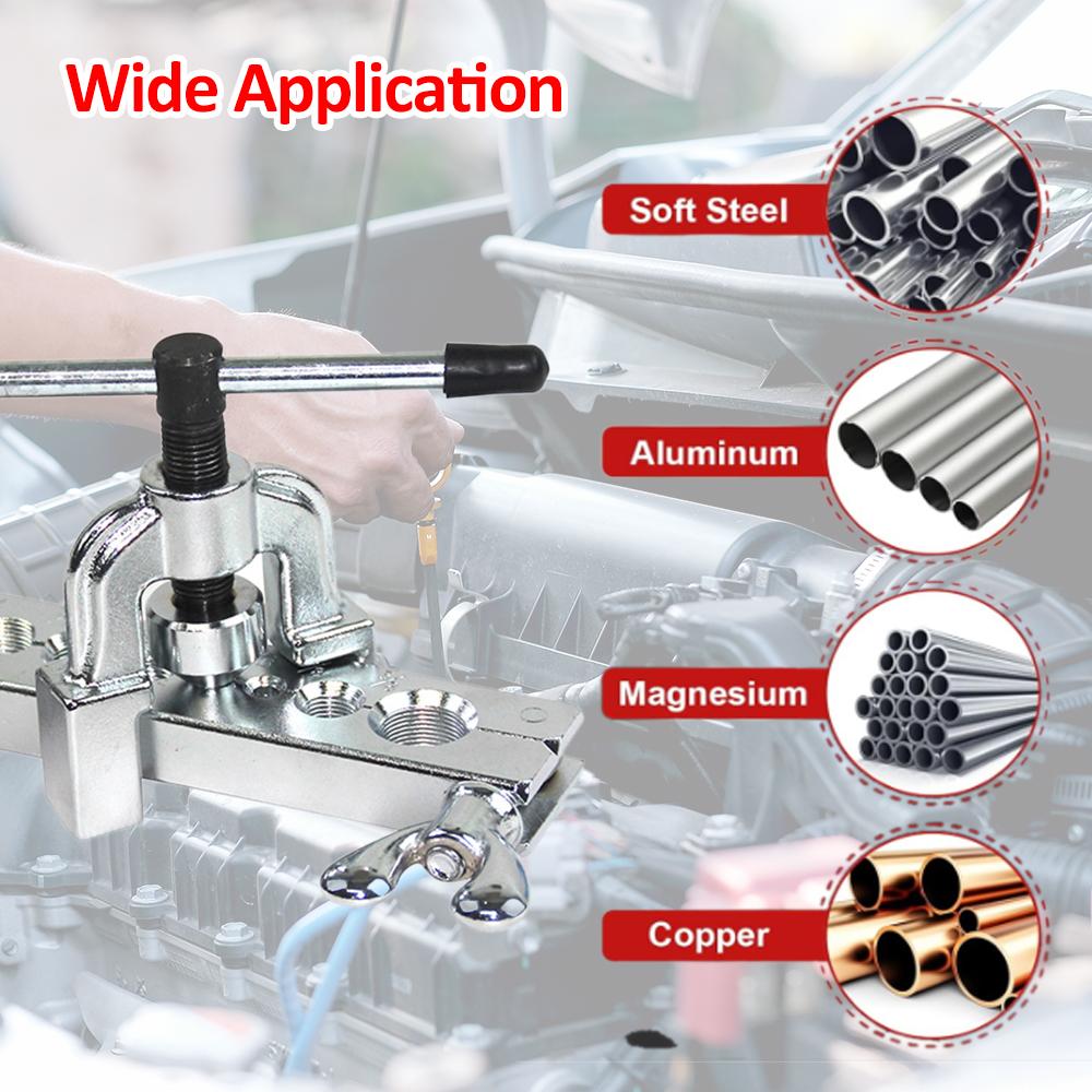 Flaring Tool Set Tubing Pipe Copper Tubing Brake Line Flaring Tool Set 7 Dies of 316 " " , 14 " " ,