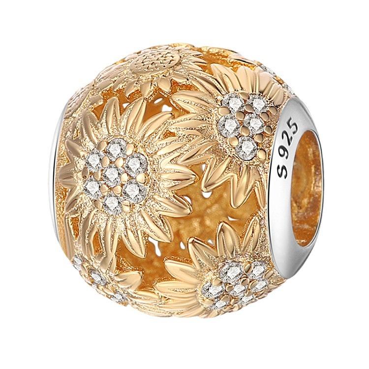 Серебряная подвеска-шарм в виде бабочки, пчелы, подсолнуха, хризантемы, сделай сам, ювелирные аксессуары