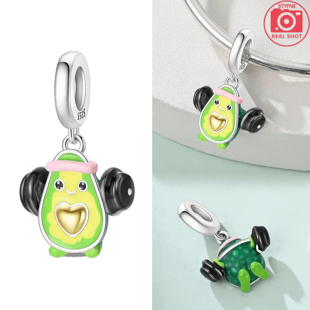 Изысканные оригинальные медные шармы-подвески в виде клубники, вишни, яблока, авокадо, фруктов, бусина, подходят для браслетов DIY, ювелирные изделия на день рождения, изысканный подарок