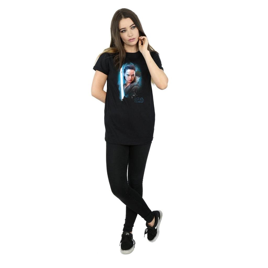 STAR WARS Womens/Ladies The Last Jedi Rey Brushed Cotton Boyfriend T-Shirt
