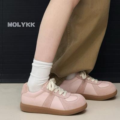 Красные маленькие белые туфли женские ретро повседневные кроссовки на шнуровке универсальные туфли на плоской подошве