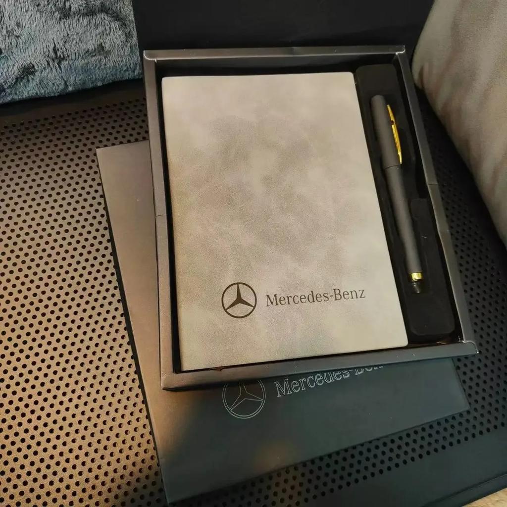FJR5 Hot 2025 Retro Car Man Business Sign Pen A5 Notebook Women Gifts For Mercedes Benz AMG C E S GLE CLC Class W205 C300 W203 W206 W