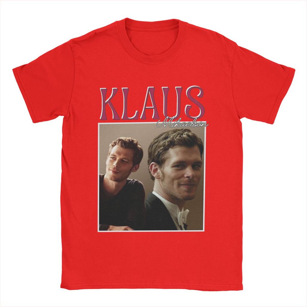 Потрясающая футболка Клауса Майклсона Дневники вампира Мужская футболка с круглым вырезом из чистого хлопка Футболка с коротким рукавом Графические топы