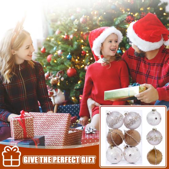 Плюшевые рождественские шары с петелькой Сезонные подвесные украшения Элегантная рождественская елка