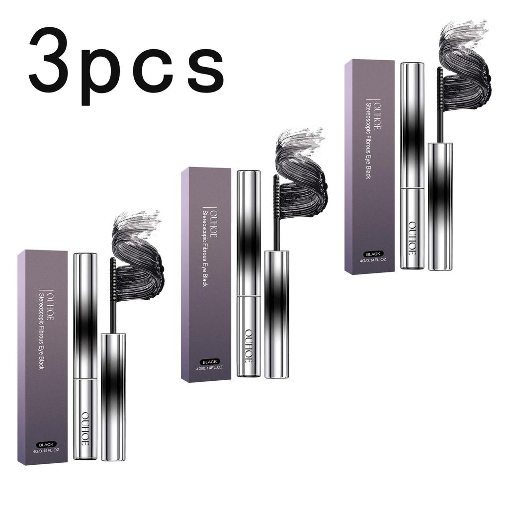 OUHOE Long-Lasting Curling Mascara - Volumizing & Lengthening Eyelashes, Waterproof Mascara, Smudge-Proof, Long-Lasting Waterproof Black Mascara 4g