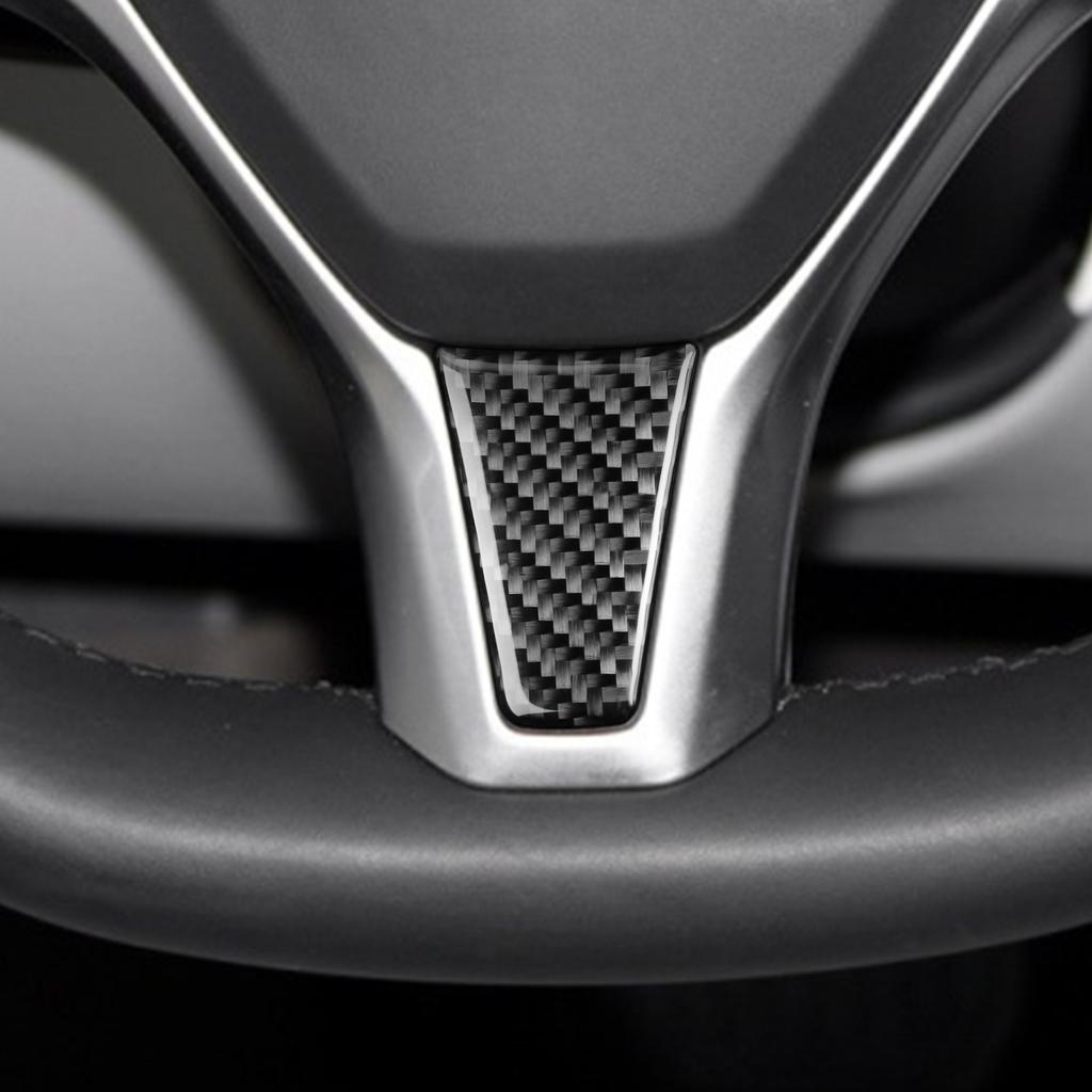Для Tesla Model X 2016-Model S 2012-натуральное углеродное волокно, внутренняя отделка рулевого колеса автомобиля, декоративная крышка