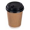 Qztuory Disposable Coffee Cups, Double-Insulated Paper Cups, Heat-Resistant Paper Cups with Lids, Pack of 50/100 (270ml/300ml/400ml/500ml) (10oz-300ml