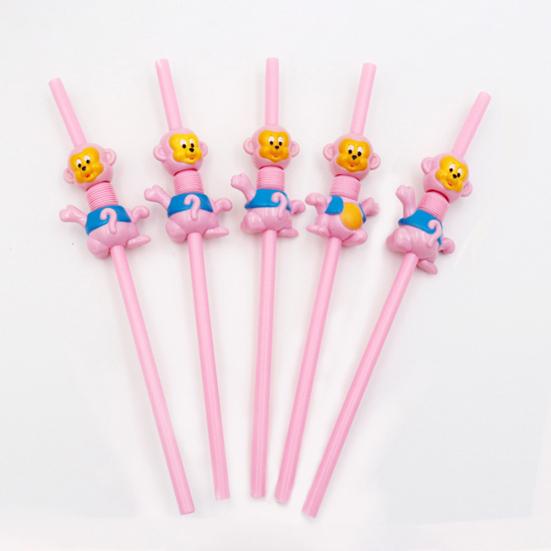 Пластиковая трубочка для питья Yousheng с мультяшными животными, кошкой, уткой, многоразовая соломинка для напитков с кистью