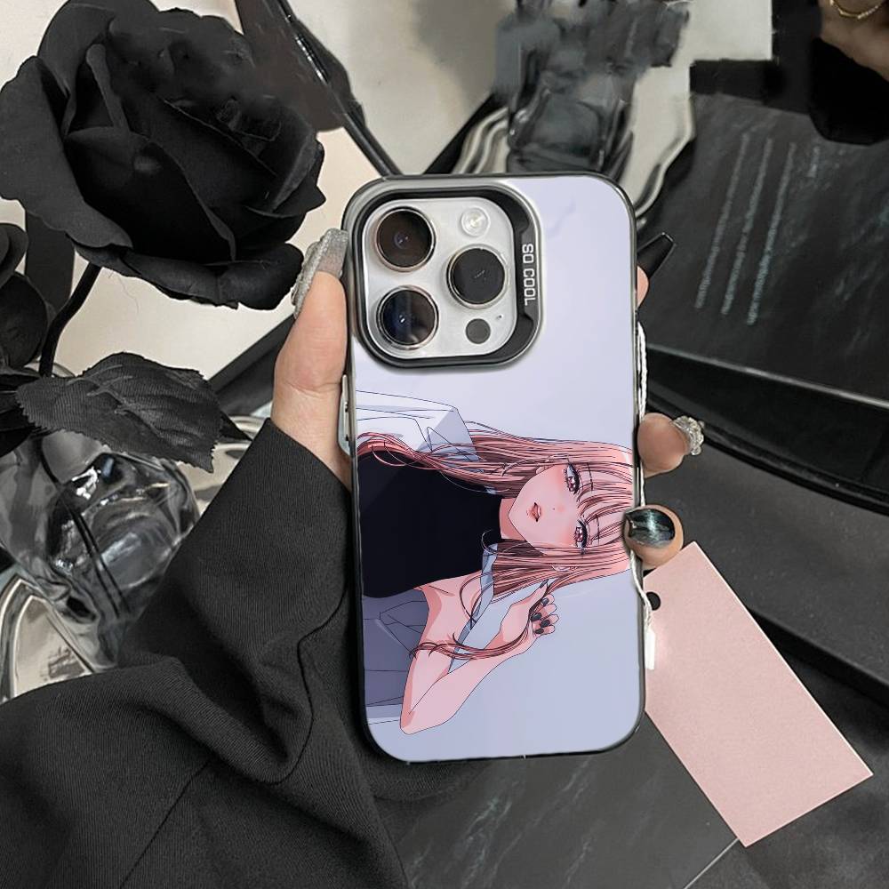 J-Darling Марин Китагава Яркий Серебристый Чехол для Телефона Для IPhone 16 17 15 14 12 13 Pro Max Черного Цвета Ударопрочный Чехол