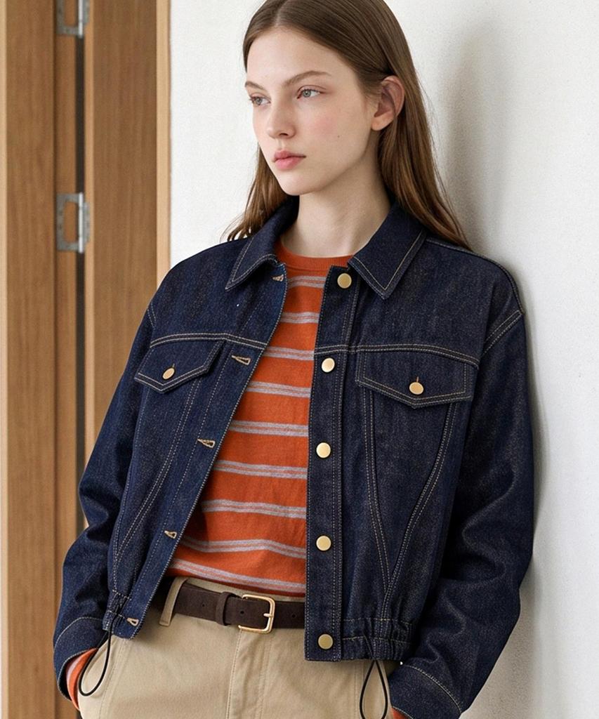 Джинсовая куртка FOREVER21 с простыми декоративными швами (Ftdcjk023)