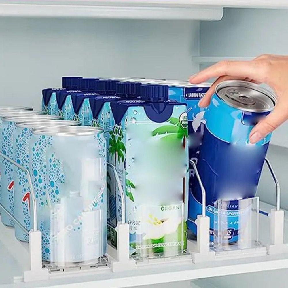 Spring Push Can Organizer Self-Pushing Beverage Pusher Shelf Storage Shelf Can Shelf Pusher Water