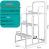 2-Step/3-Step Mobile Shelf Stocking Ladder with Cargo Lift Platform