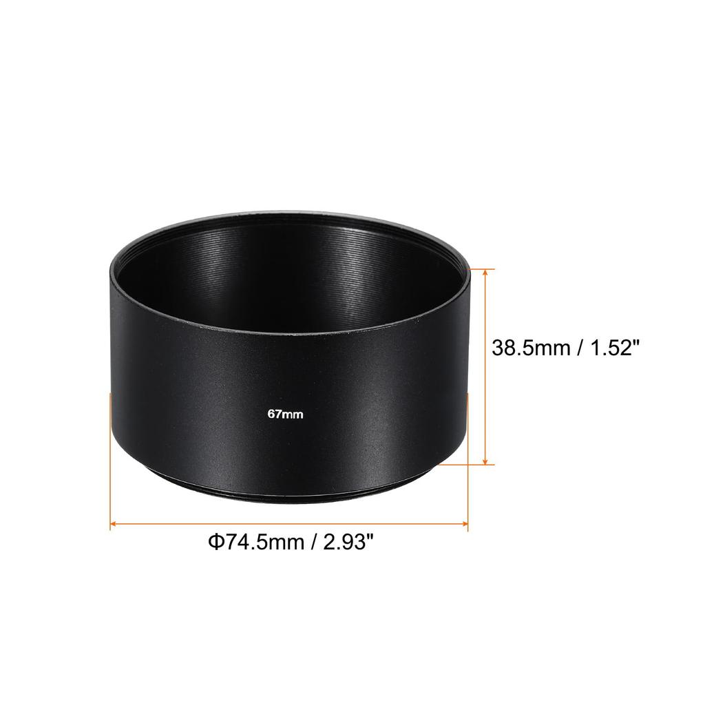 PATIKIL 67mm Lens Hood for Camera Long Focus Frosted Internal Black with Cleaning Cloth Lens, Anti-Reflective Hood,