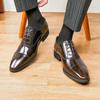 Genuine Leather Glossy Men Pointed Dress Shoes Patent Leather Shoes for Men Luxury Party Office Spliced Business Shoes Plus 45