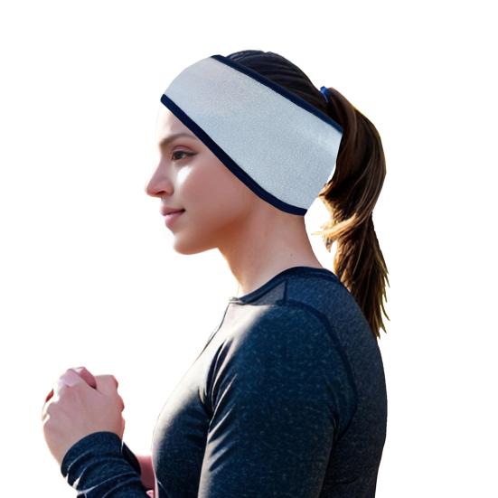 Ponytail Headband for Jogging Winter Polar Fleece Earmuffs Anti-slip Ear Protection High Elasticity Running Headband Outdoor Travel Accessory