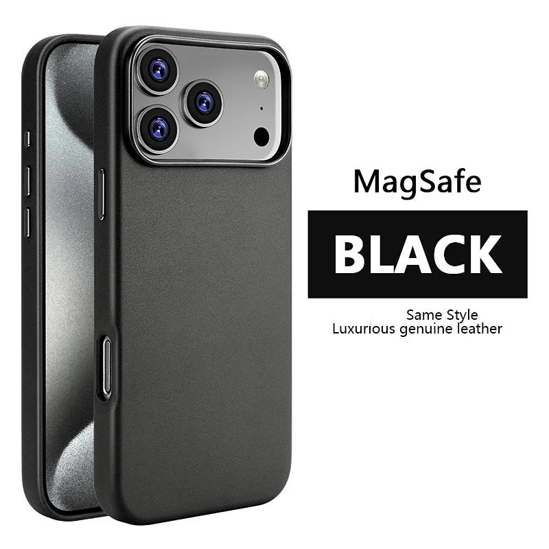 Бизнес Оригинальный чехол MagSafe для Apple IPhone 17 Pro Max 16 13 14 15 IPhone17 Кожаный Официальный Магнитный Защитный Чехол для Телефона