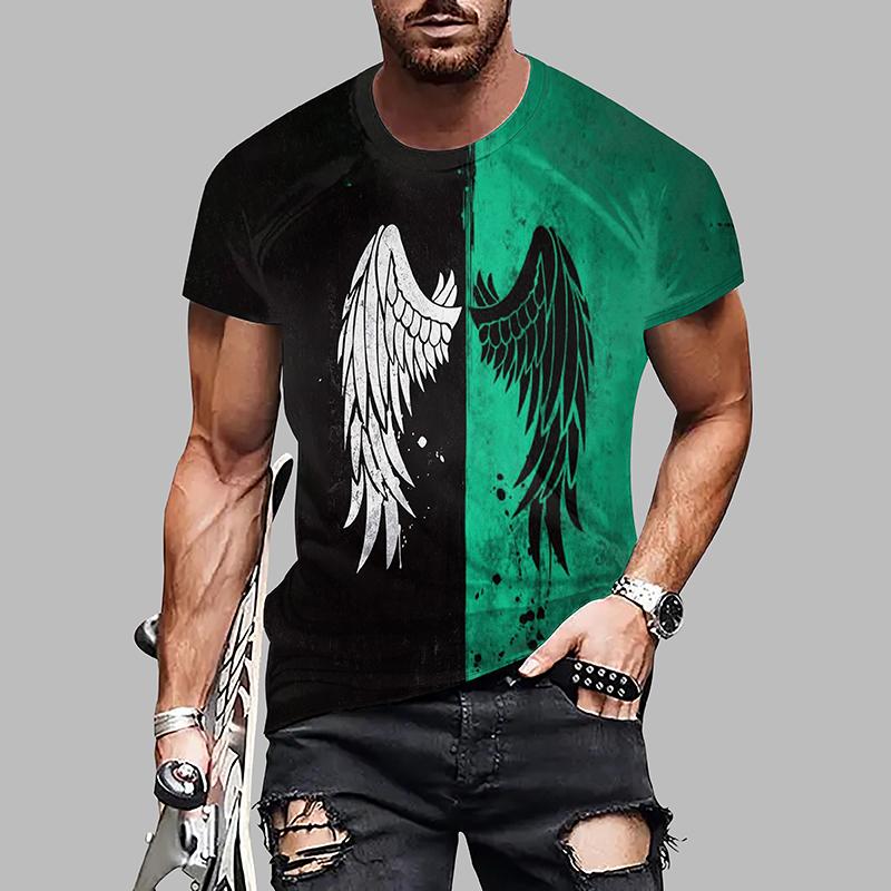 Новая летняя мужская модная футболка с принтом «Размахивающие крылья», мужская футболка, топ