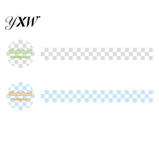 Masking Tape 1 Roll Washi Sticky Adhesive Clear Print Removable Paper Fade-resistant Scrapbooking Checkerboard Pattern for Kids
