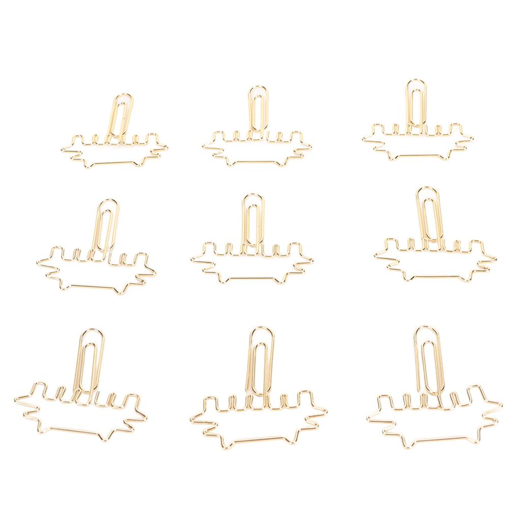 100Pcs Cute Paper Clips Metal Electroplating Multifunction Small Planner Clips with Storage Box for 