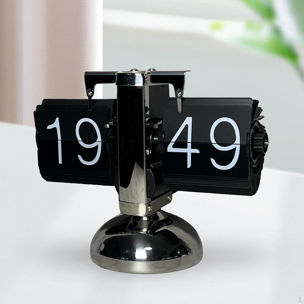 Automatic Page Turning Clock Flip Retro Digital Desk for Living Room