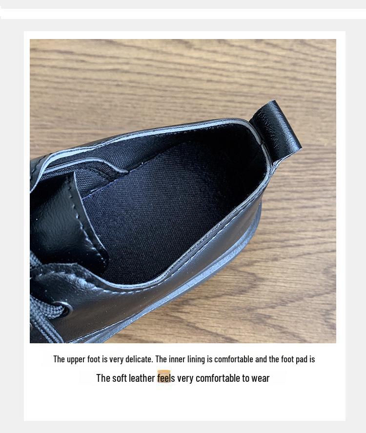 Женские кожаные мокасины в британском стиле на толстой подошве: Весна/Осень, круглый носок, шнуровка, в японском стиле JK, универсальный толстый каблук